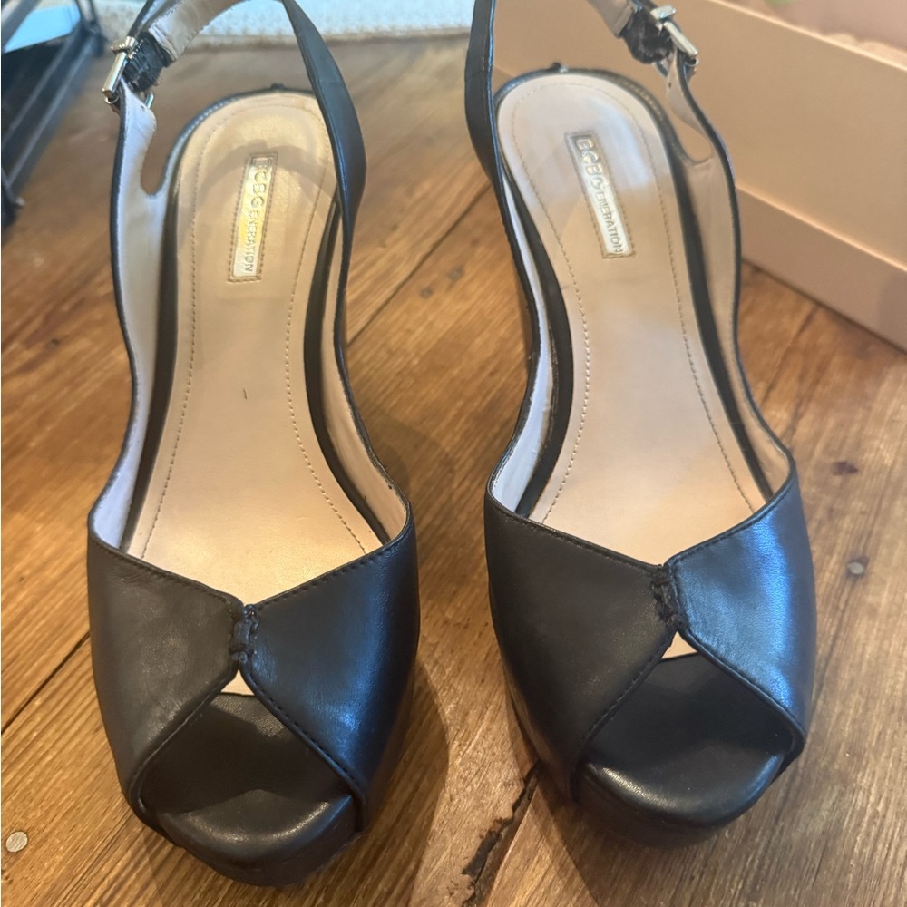 BCBG Black Tashaa Wedges